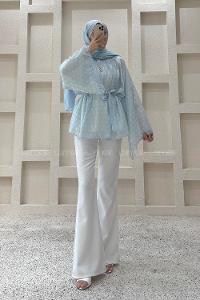 Baby Blue Neckband Cotton Tunic