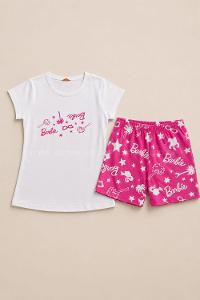 Lamelif Penye KumaşBarbiee Baskılı Pijama Takımı