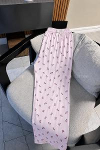 Lamelif Milan Kumaş Çiçekli Pijama Altı