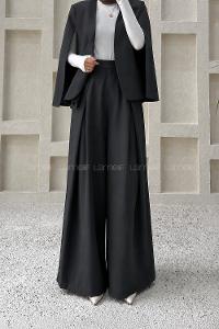 Black Cotton High Waist Comfortable Pants