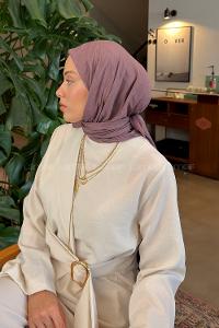 Lamelif Bambu Eşarp Koyu Gül Kurusu