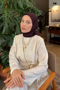 Lamelif Bambu Eşarp Koyu Mor