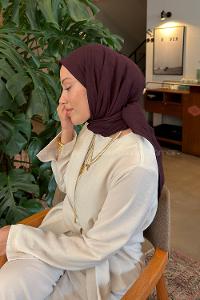 Lamelif Bambu Eşarp Koyu Mor