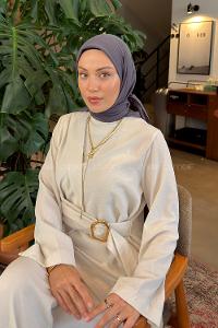 Lamelif Organik Premium Eşarp Antrasit