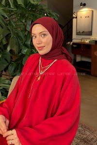 Lamelif Organik Premium Eşarp Bordo