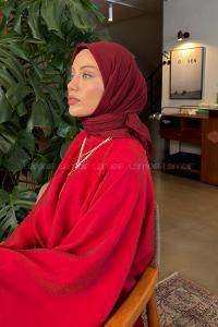 Lamelif Organik Premium Eşarp Bordo