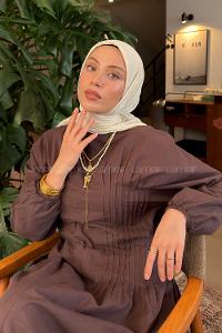 Lamelif Organik Premium Eşarp Ekru