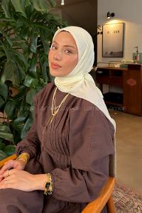 Lamelif Organik Premium Eşarp Krem