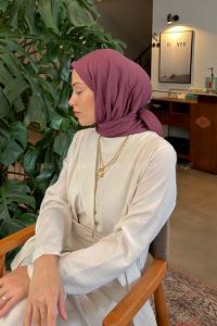 Lamelif Organik Premium Eşarp Mürdüm