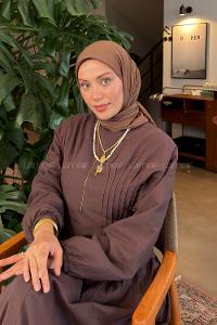 Lamelif Organik Premium Eşarp Soft Kahve