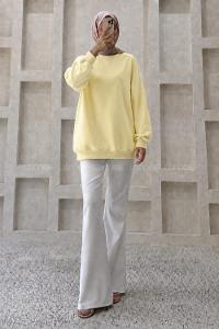Lamelif Oversize Sweatshirt Sarı