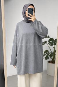 Lamelif Oversize İki İplik Sweat Antrasit