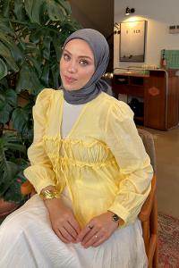 Lamelif Bambu Eşarp Füme