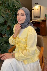 Lamelif Bambu Eşarp Füme