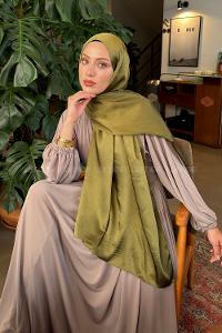 Lamelif Janjan Şal Asker Yeşili