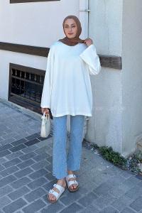 Ecru Crew Neck Modal Oysho Tunic