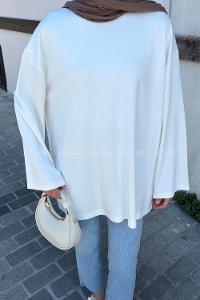 Ecru Crew Neck Modal Oysho Tunic