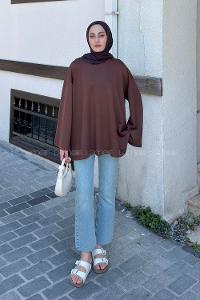 Brown Crew Neck Modal Oysho Tunic