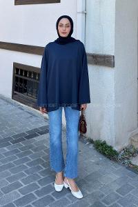 Navy Blue Crew Neck Modal Oysho Tunic