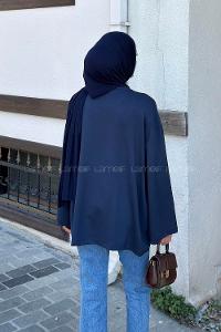 Navy Blue Crew Neck Modal Oysho Tunic