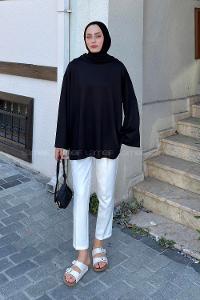 Black Crew Neck Modal Oysho Tunic