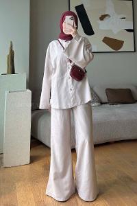 Stone Shirt Collar Long Arm Buttoned Polyester Naylon Regular Trousers Suit