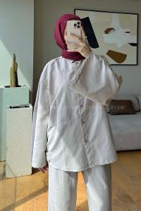 Stone Shirt Collar Long Arm Buttoned Polyester Naylon Regular Trousers Suit
