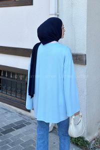 Baby Blue Crew Neck Modal Oysho Tunic