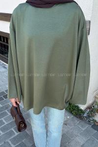 Lamelif Oysho Modal Basic Tunik  Haki