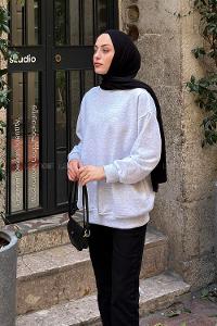 Lamelif Oversize Sweatshirt Gri