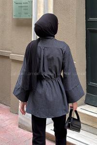 Smoked Shirt Collar Long Arm Printed Shirt