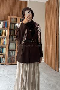 Brown Jacket Collar Long Arm Jacket