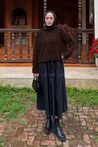 Lamelif Buklet Basic Kazak Acı Kahve