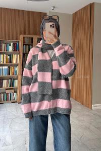 Pink V Neck Long Arm Cardigan