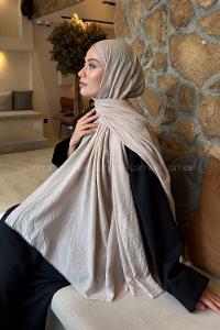 Lamelif Organik Premium Şal Açık Vizon