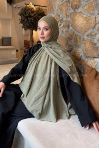 Soft Yesil Cotton Fabric Straight Shawl