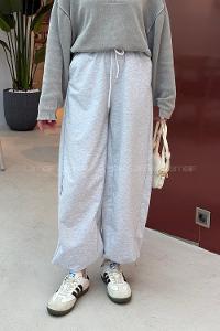 Lamelif Paça Büzme Detaylı Oversize Eşofman Gri