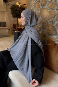 Lamelif Rami Şal Koyu Gri