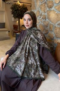 Lamelif Rose Garden Desen Bambu Şal Haki