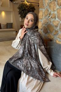 Lamelif Rose Garden Desen Bambu Şal Toprak