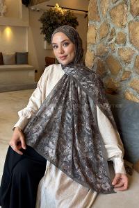 Lamelif Rose Garden Desen Bambu Şal Toprak