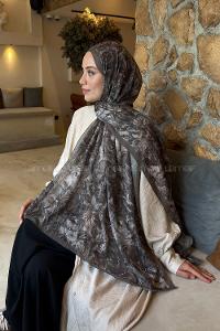 Lamelif Rose Garden Desen Bambu Şal Toprak