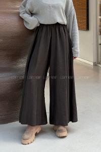 Dark Brown Tensel Elastic Waist Comfortable Pants