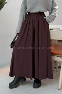 Plum Tensel Elastic Waist Comfortable Pants