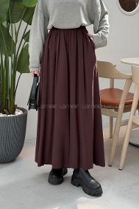 Plum Tensel Elastic Waist Comfortable Pants