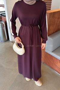Lamelif Bağlamalı Modal Kumaş Elbise Bordo