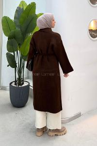 Brown Normal Neck Long Arm Acrylic Polyester Cardigan