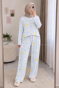 Lamelif Bulut Rüyası Detaylı Pijama Takımı