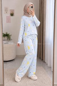 Lamelif Bulut Rüyası Detaylı Pijama Takımı