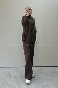 Bitter Brown Neckband Long Arm Parachute Fabric Regular Trousers Comfortable Suit